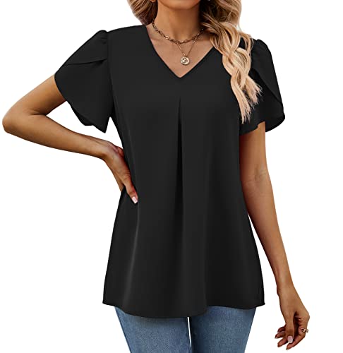 Funlingo 2025 Short Sleeve Shirts for Women Dressy Causal